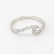 Alt View Silver Cubic Zirconia Wave Ring 6
