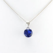 Alt View Sterling Silver Sapphire CZ Necklace