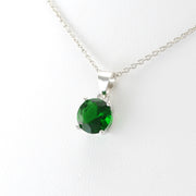 Sterling Silver Emerald CZ Necklace