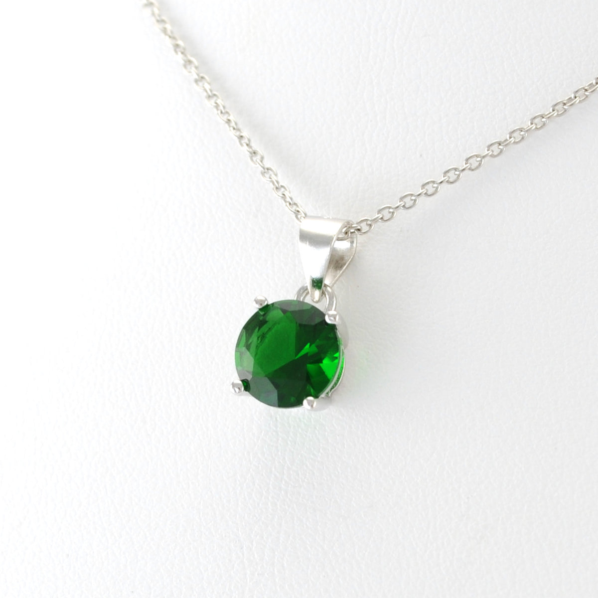 Sterling Silver Emerald CZ Necklace
