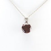 Alt View Sterling Silver Garnet CZ Necklace