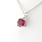 Sterling Silver Ruby CZ Necklace