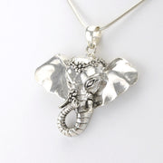 Silver Elephant Flower Pendant