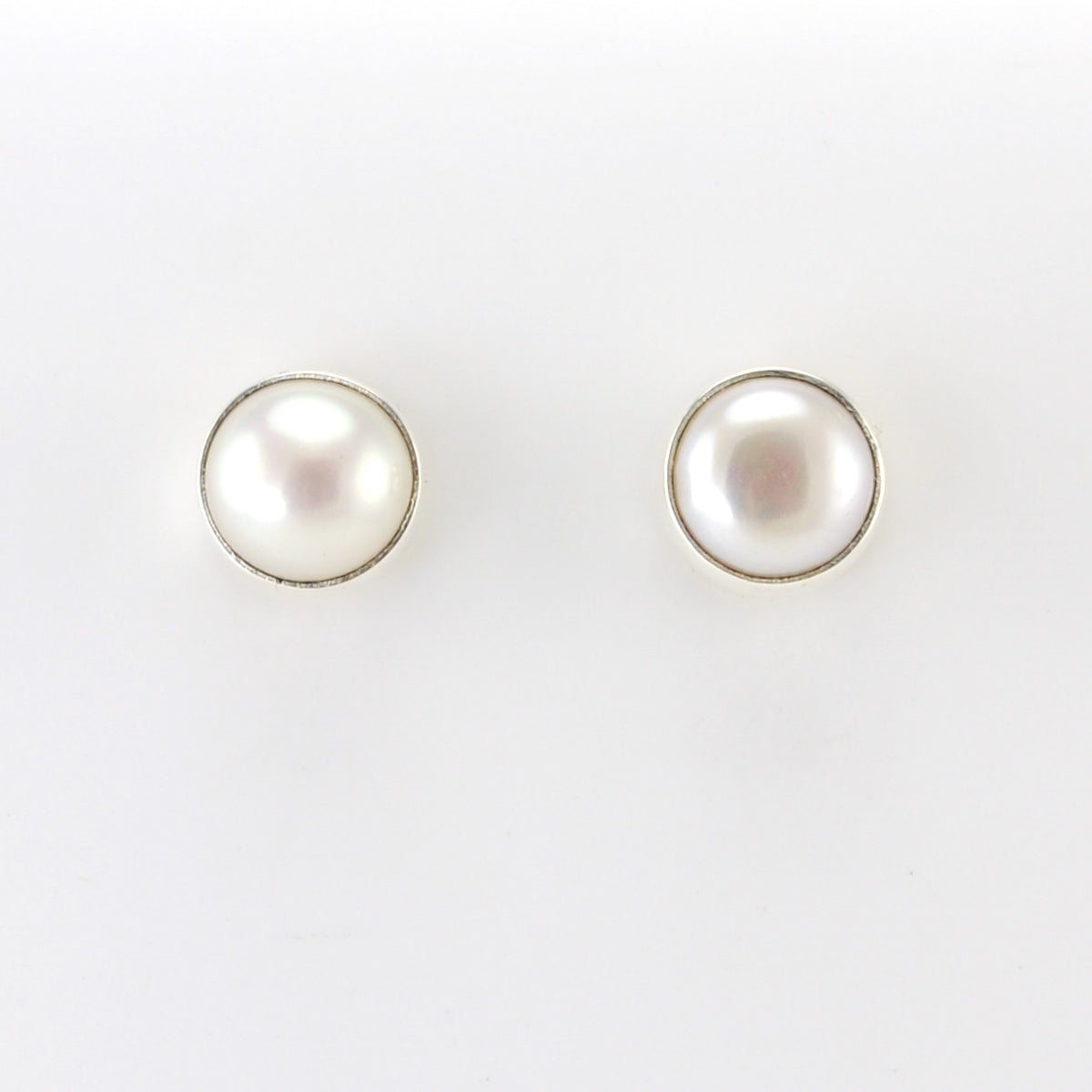 Sterling Silver Pearl Post Earrings