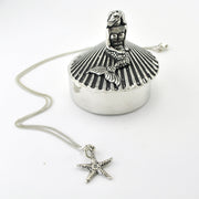 Handcrafted Pewter Mermaid on Shell Box