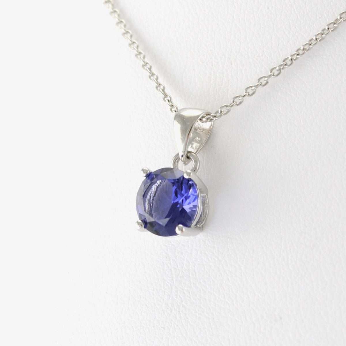 Sterling Silver Tanzanite CZ Necklace