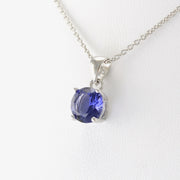 Sterling Silver Tanzanite CZ Necklace