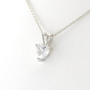 Silver Cubic Zirconia Heart Necklace
