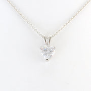 Alt View Silver Cubic Zirconia Heart Necklace