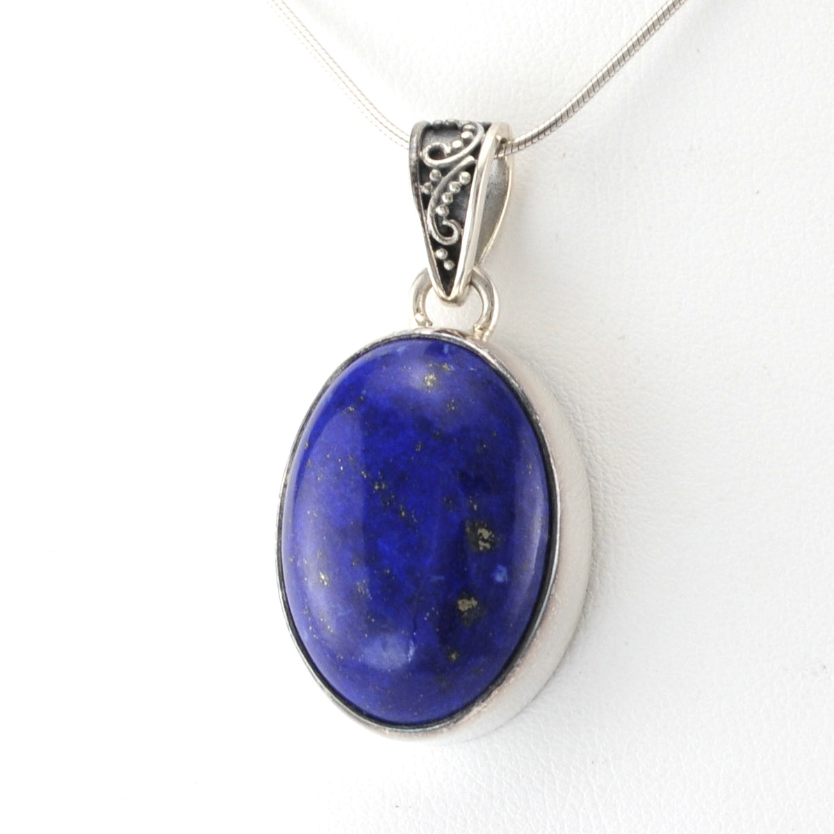 Silver Lapis 16x22mm Oval Pendant