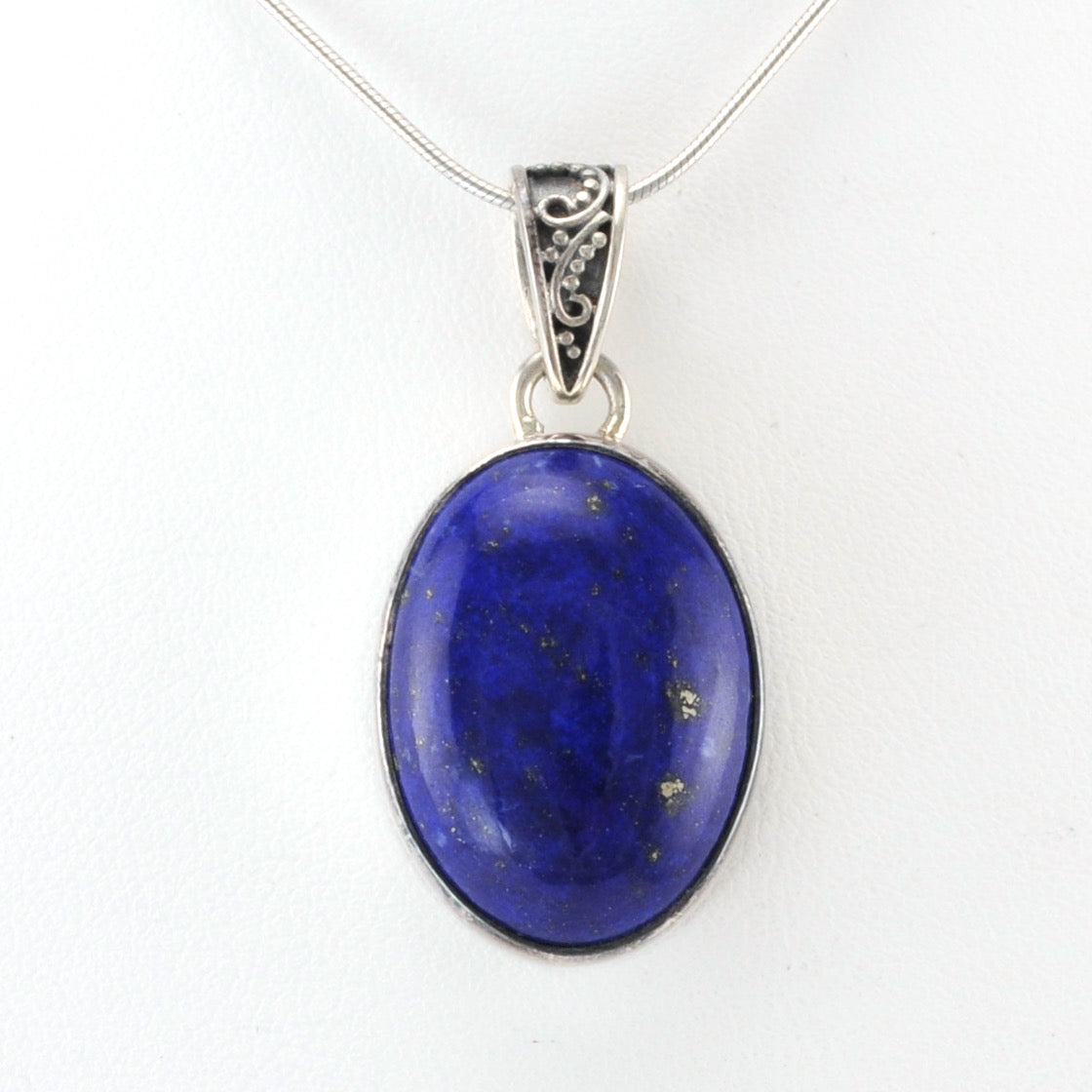 Alt View Silver Lapis 16x22mm Oval Pendant