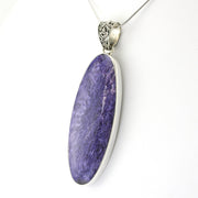 Silver Chariote 22x58mm Oval Pendant