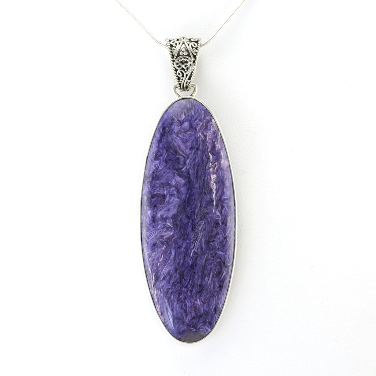 Alt View Silver Chariote 22x58mm Oval Pendant