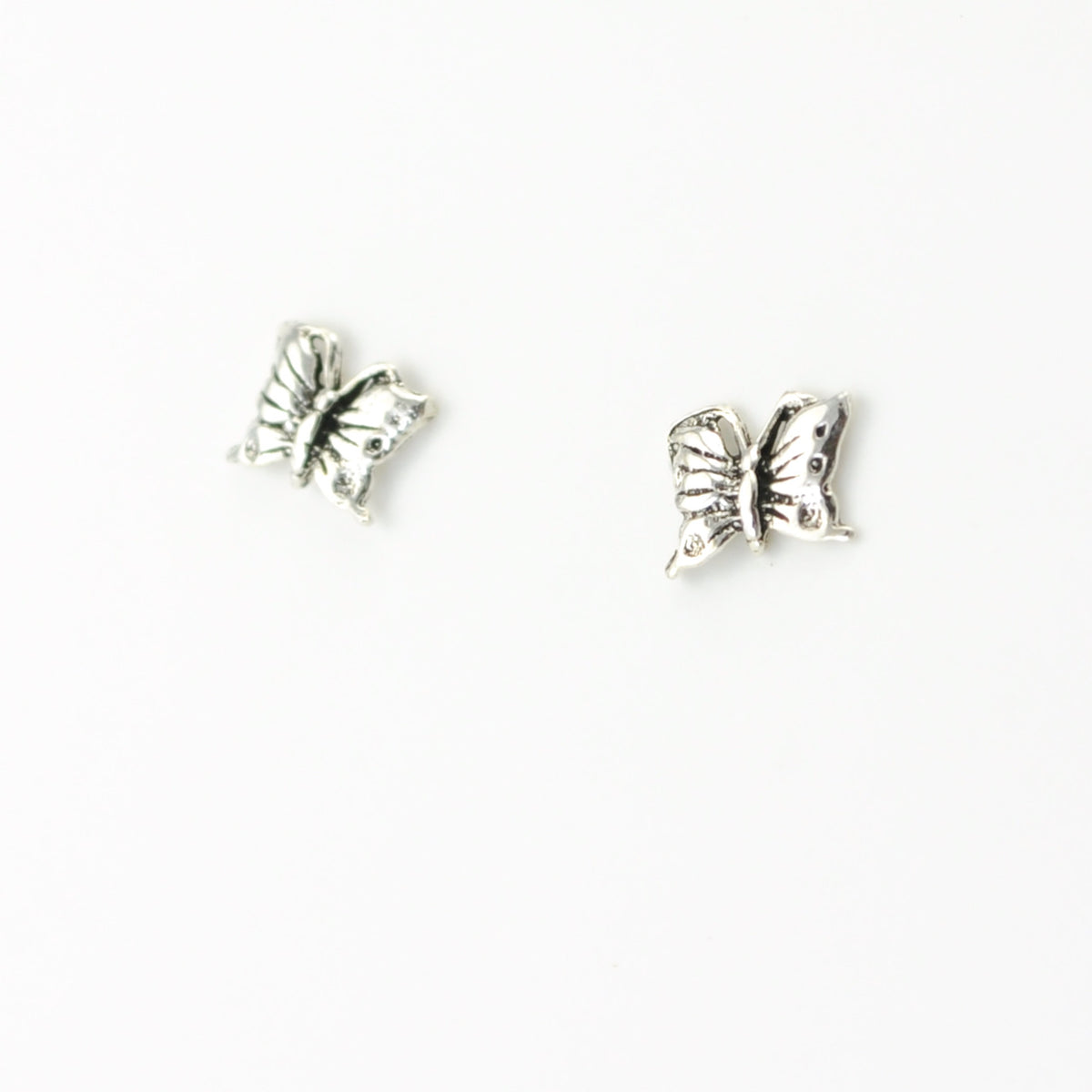 Silver Butterfly Post Earrings