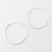 Silver 1.5x35mm Endless Hoop Earrings