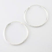 Silver 2.5X40mm Endless Hoop Earrings