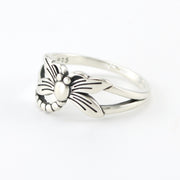 Side View Silver Dragonfly Ring