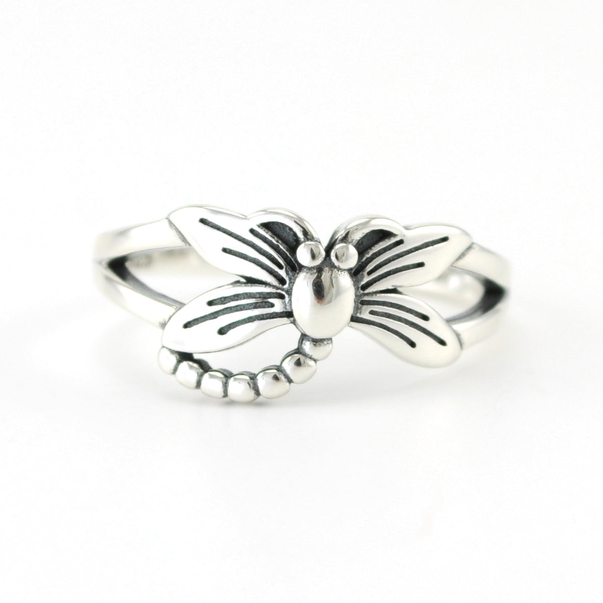Silver Dragonfly Ring