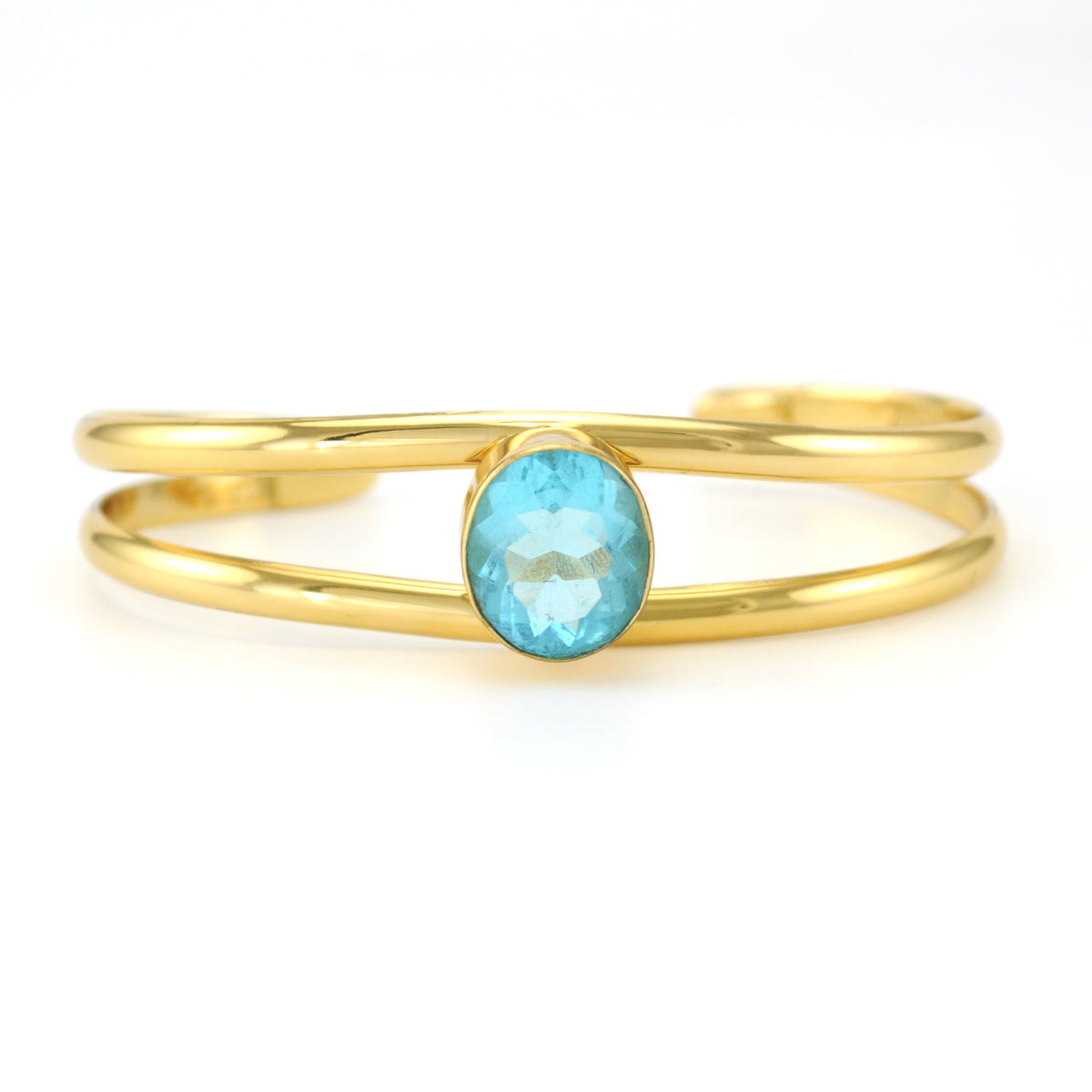 Alchemía Blue Topaz Oval Cuff Bracelet