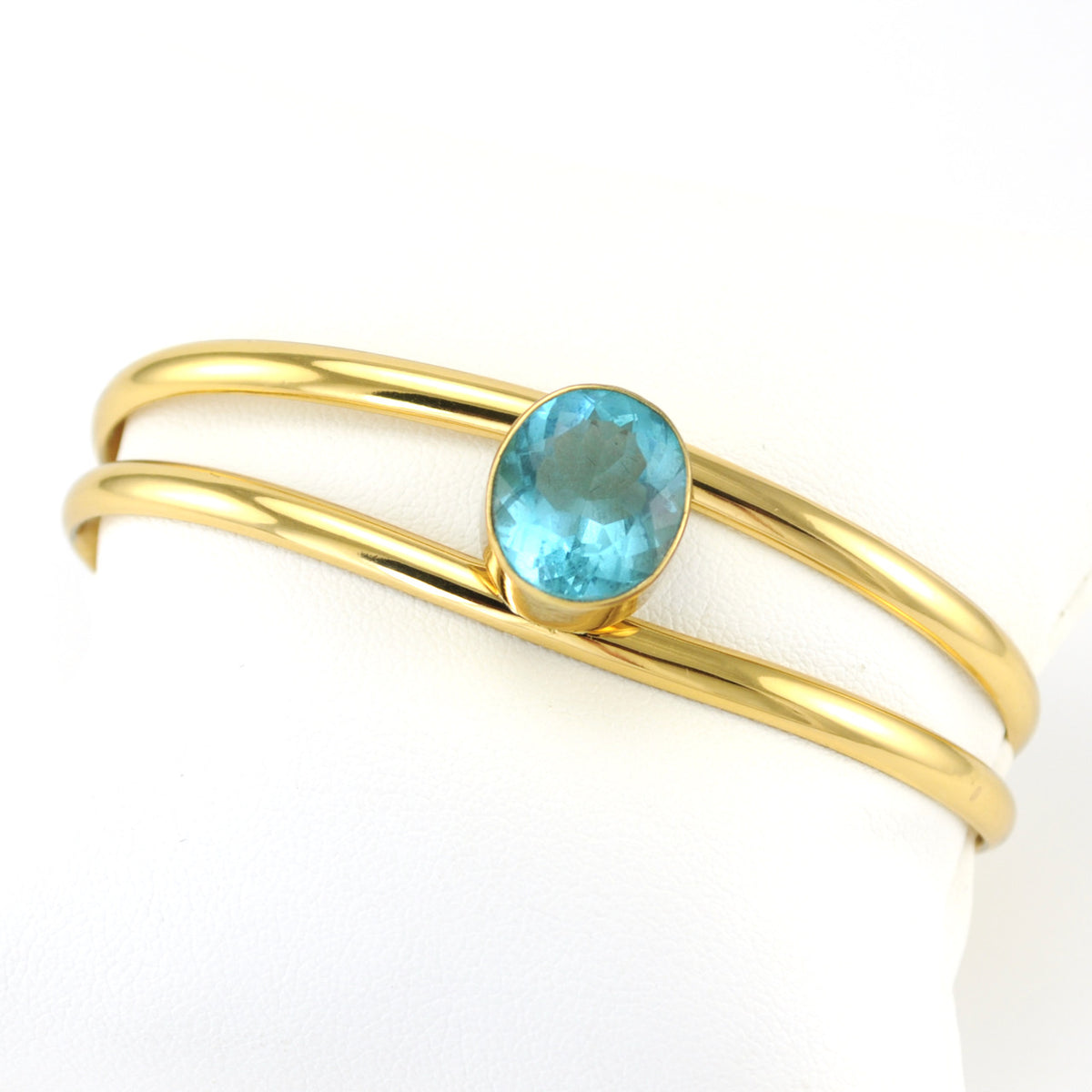Alt View Alchemía Blue Topaz Oval Cuff Bracelet