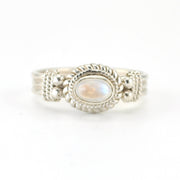 Alt View Silver Moonstone 4x6mm Oval Ring