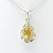 Alt View Silver Citrine 8x12mm Tear Pendant