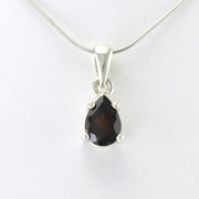Alt View Sterling Silver Garnet 7x9mm Tear Prong Set Pendant