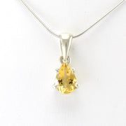 Alt View Silver Citrine 7x9mm Tear Prong Set Pendant