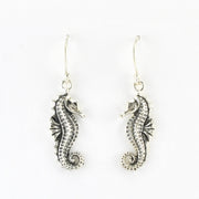 Alt View Silver Seahorse Dangle Earrings