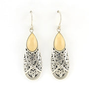 Alt View Silver Fossilized Mammoth Ivory Spiral Earrings