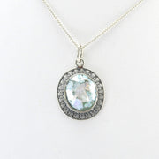 Alt View Silver Roman Glass Oval Necklace