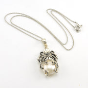 Silver Mabé Pearl Polished Octopus Necklace