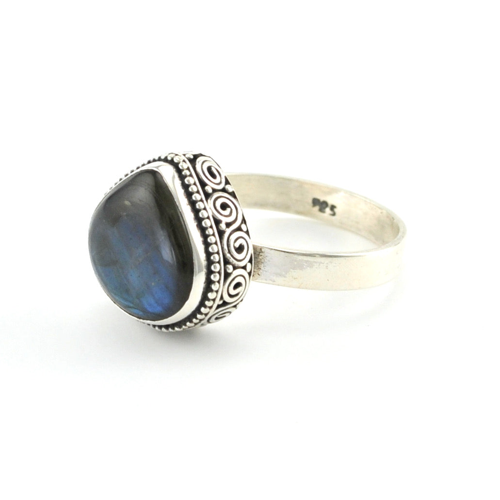 Silver Labradorite Ring