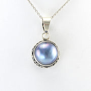 Alt View Silver Grey Pearl Bali Necklace