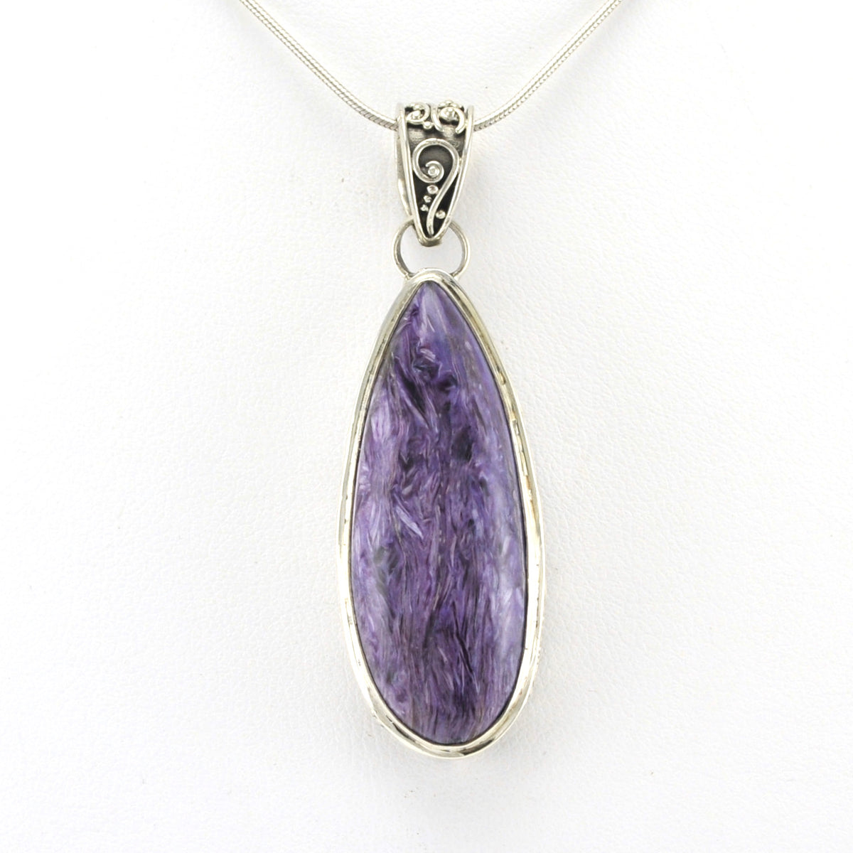 Alt View Silver Chariote 13x35mm Tear Pendant