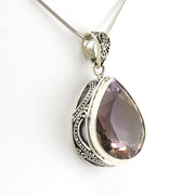 Side View Silver Ametrine 14x18mm Tear Bali Pendant