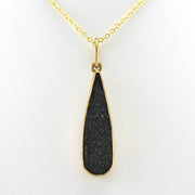 Alt View Alchemía Black Druzy Agate Tear Pendant