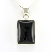 Alt View Sterling Silver Black Onyx Rectangle Pendant