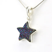 Sterling Silver Titanium Druzy Agate Star Pendant
