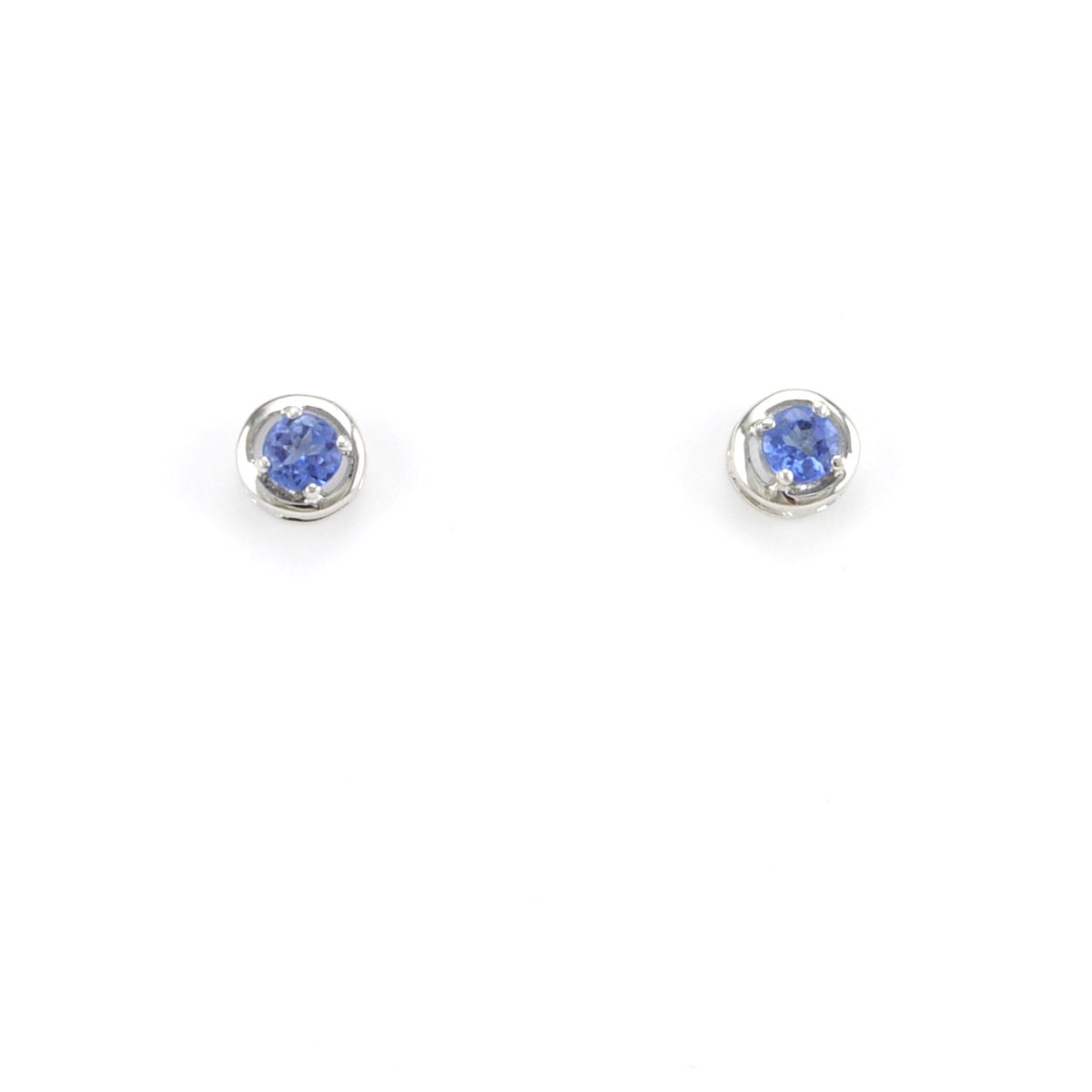Sterling Silver Tanzanite .4ct Round Post Earrings