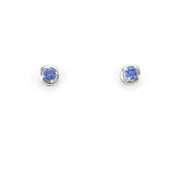 Sterling Silver Tanzanite .4ct Round Post Earrings