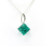 Alt View Sterling Silver Parieba Corundum 5ct Square Necklace