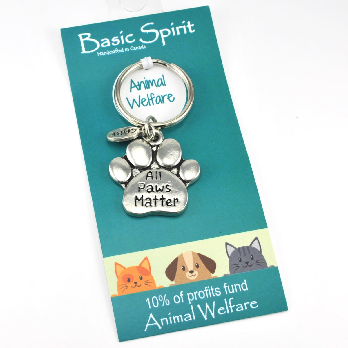 Handcrafted Pewter Paw Print Key Ring