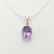 Alt View Silver Amethyst 10x12mm Oval Pendant