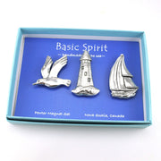 Handcrafted Pewter Seaside Magnet Set