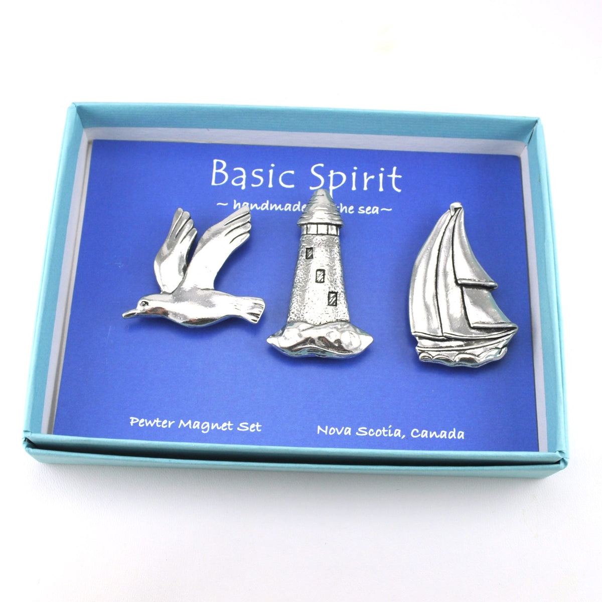 Handcrafted Pewter Seaside Magnet Set