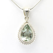 Alt View Silver Prasiolite 10x19mm Teardrop Pendant