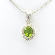 Alt View Silver Peridot 7x9mm Oval Pendant