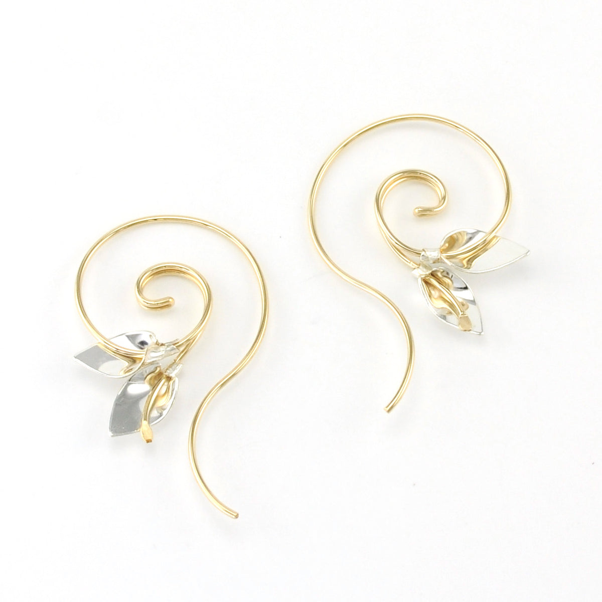 Gold Fill Spiral Threaders with Silver Lilies