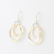 Gold Fill and Silver Triple Circle Earrings